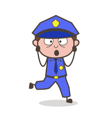 Surprised Policeman Face Expression Vector