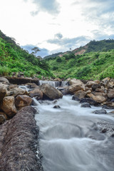 Beautiful water with big stone 
