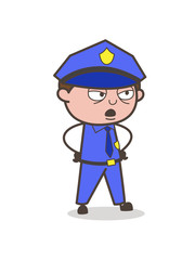 Angry Naval Officer Face Expression