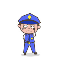 Cartoon Chief-Officer Crying Face