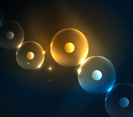 Blurred glowing circles, digital abstract background