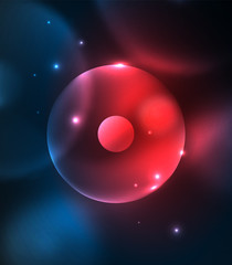Blurred glowing circles, digital abstract background
