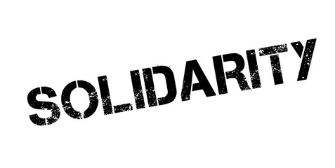 Solidarity rubber stamp. Grunge design with dust scratches. Effects can be easily removed for a clean, crisp look. Color is easily changed.
