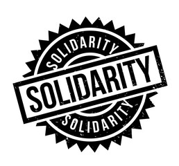 Solidarity rubber stamp. Grunge design with dust scratches. Effects can be easily removed for a clean, crisp look. Color is easily changed.