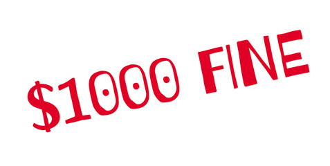 1000 Dollar Fine rubber stamp. Grunge design with dust scratches. Effects can be easily removed for a clean, crisp look. Color is easily changed.