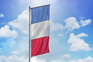 French national flag waving