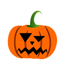 Isolated halloween jack-o-lantern on a white background, Vector illustration