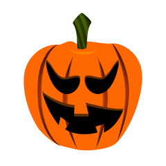 Isolated halloween jack-o-lantern on a white background, Vector illustration