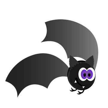 Isolated happy halloween bat on a white background, Vector illustration