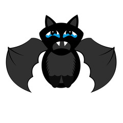 Isolated sad halloween bat on a white background, Vector illustration