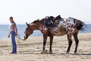 horsewoman on the beach