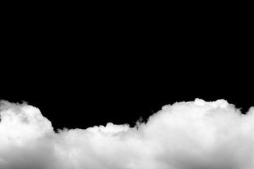 White cloud on black background