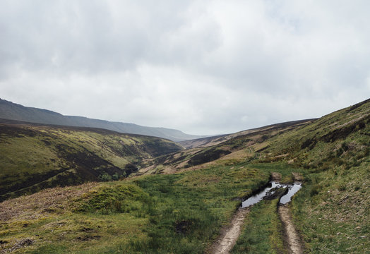Moorland near Kinder Scout, Derbyshire, UK.