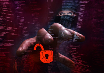 dangerous hacker stealing data -concept