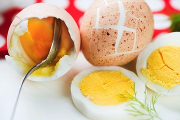 Hard boiled eggs.