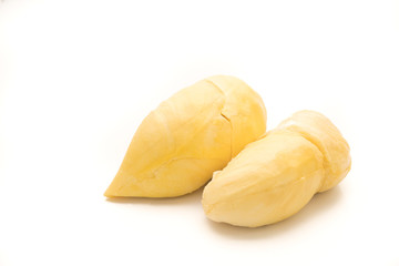 Durian , King of all fruits isolated on white.