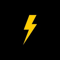 Lightning flat vector icon on a gray background