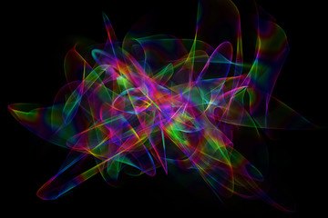 abstract rainbow colored lights on black