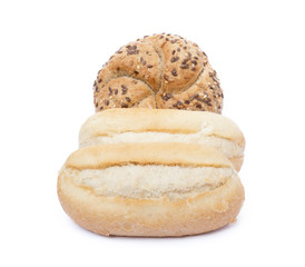 French bun isolated on a white background