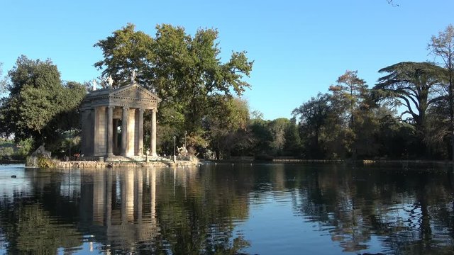 Tempio di Esculapio (temple) in villa Borghese in Rome, Italy