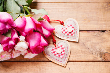 Roses and heart shapes 