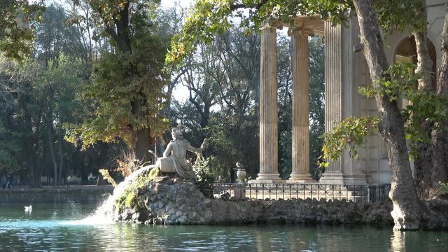 Tempio di Esculapio (temple) in villa Borghese in Rome, Italy