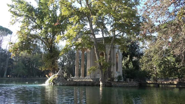 Tempio di Esculapio (temple) in villa Borghese in Rome, Italy