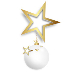 Weihnachtskugel Anhänger Etikett Stern Leer Freiraum Christbaumkugel Sterne Gold 