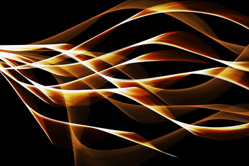 abstract background with flowing waves of glowing orange light