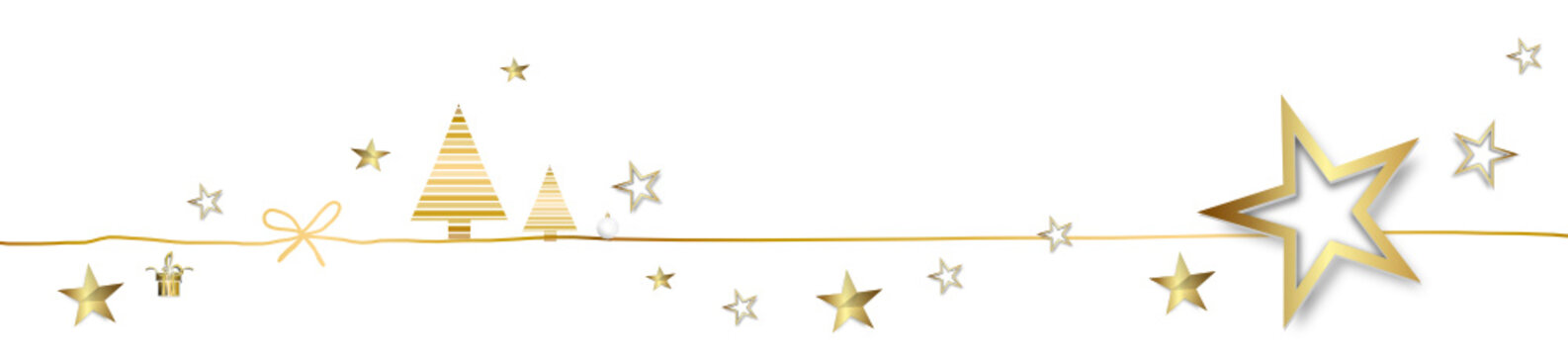 Schleife Gold Band Banner Hintergrund Sterne Anhänger Weihnachtsbaum Hintergrund Welle