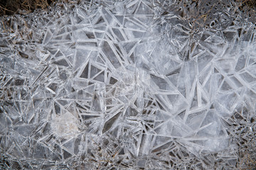 Snow and ice flake from frozen