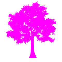 tree side view silhouette isolated - purple - vector