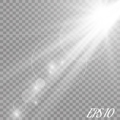 Vector transparent sunlight special lens flare light effect.