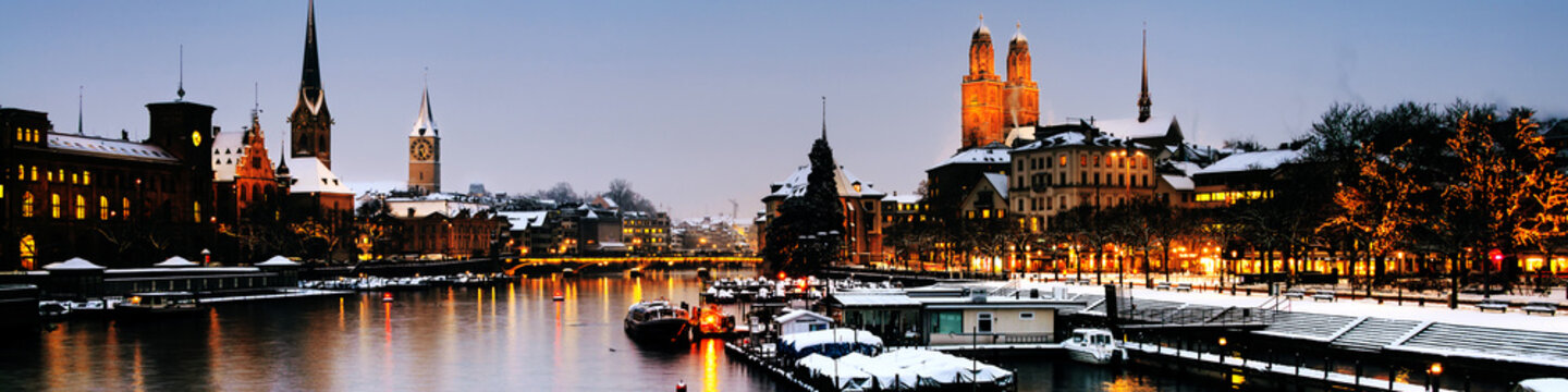 Zurich, Switzerland old town, situated on the Limmat river