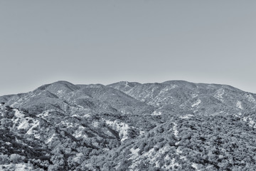 Fototapeta na wymiar Black and white mountains in Southern California