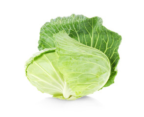 Green cabbage isolated on white background