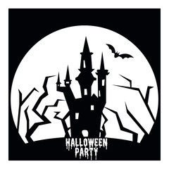 Halloween Party Happy moon style vector