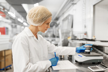 woman working at ice cream factory