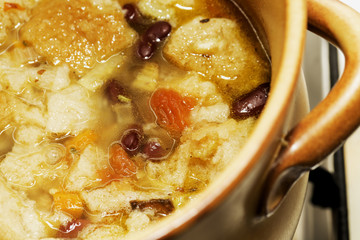 Soup with beans and bread