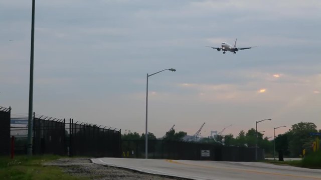 PHILADELPHIA - MAY 3, 2010: UPS airplane landing in Philadelphia, PA on May 3rd, 2010.