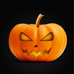 Pumpkin face on background. Pumpkin scary face halloween. Vector stock.