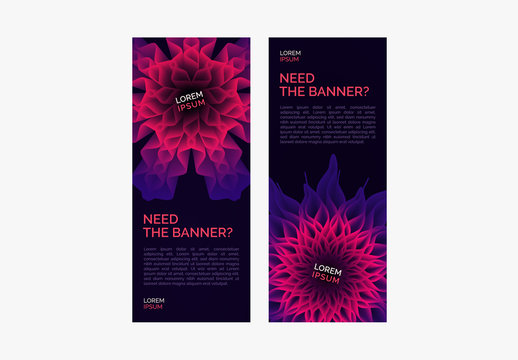 Colorful Web Banner Set with Pink and Purple Accents