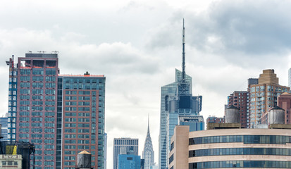 Helicopter view of Midtown skyscrapers, New York