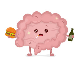 Sad unhealthy sick Intestine vector