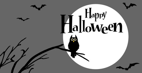 Fototapeta premium Tło straszna sowa halloween