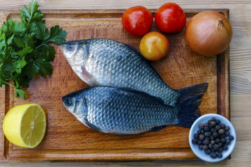 still life from fresh fish