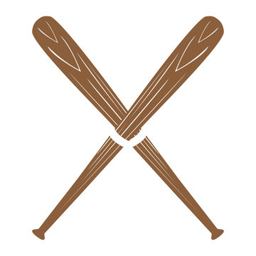 Isolated pair of baseball bats, Vector illustration