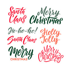 Merry Christmas and Happy New Year vector lettering, Holiday calligraphy for your design