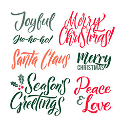 Merry Christmas and Happy New Year vector lettering, Holiday calligraphy for your design