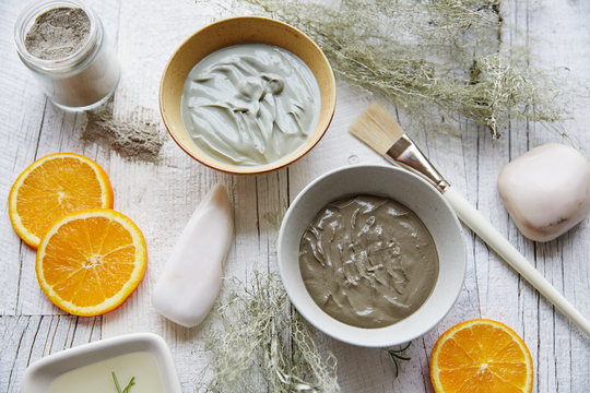 Close-up of natural mud with spa ingredients
